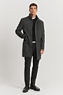 Recycled Wool Blend Funnel Neck Coat