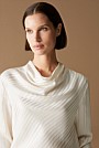 Silk Variegated Stripe Cowl Neck Top