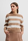 Organically Grown Cotton Linen Crop Stripe Knit