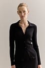 Cotton Cashmere Blend Long Sleeved Knit Shirt