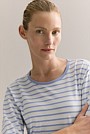 Organically Grown Cotton Stripe 3/4 Sleeve T-shirt