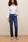 Mid Rise Straight Leg Jean