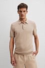 Cotton Silk Button Knit Polo