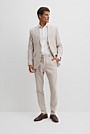 Tapered Fit Linen Cotton Pintuck Pant