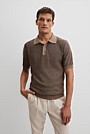 Cotton Silk Textured Knit Polo