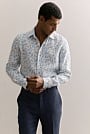 Tailored Fit Linen Painterly Floral Shirt