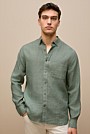 Regular Fit Delave Linen Long Sleeve Shirt