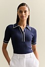 Organically Grown Cotton Blend Tipped Rib Polo