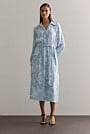 Butterfly Blouson Sleeve Shirt Dress