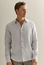 Regular Fit Yarn Dyed Linen Puppytooth Shirt