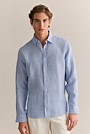 Regular Fit Yarn Dyed Linen Grid Shirt