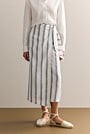 Linen Shadow Stripe Wrap Detail Skirt