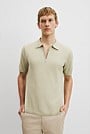 Cotton Silk Zip Knit Polo