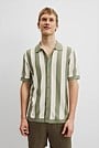 Cotton Silk Stripe Knit Shirt