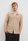 Cotton Silk Textured Knit Shirt