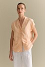 Draped Short Sleeve Camp Shirt