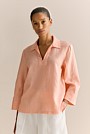 Linen Collared Popover Shirt