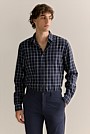 Regular Fit Lyocell Cotton Windowpane Check Shirt
