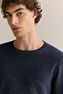 Cotton Mouline Textured Crew Knit