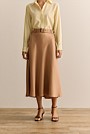 Bias Cut Belted Skirt