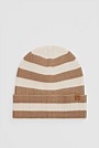 Organically Grown Cotton Blend Stripe Knit Beanie
