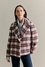Wool Alpaca Blend Check Peacoat