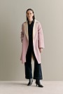 Double Faced Wool Contrast Wrap Coat