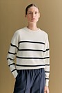 Cotton Cashmere Textured Stripe Crew
