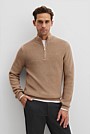 Cotton Wool Rib Half Zip Knit