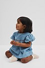 Cotton Blend Puff Sleeve Top