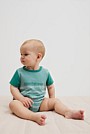 Organically Grown Cotton Stripe Logo T-Shirt Bodysuit
