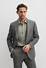 Regular Fit Linen Single Breasted Jacket