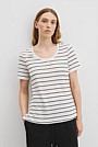 Organically Grown Linen Stripe Scoop Neck T-Shirt