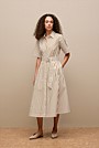 Poplin Stripe Belted Dress