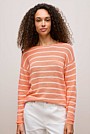 Cotton Linen Stripe Crew Knit