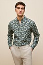 Regular Fit Linen Palm Frond Shirt