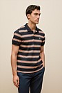 Textured Stripe Monogram Polo