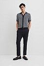Cotton Short Sleeve Geometric Knit Shirt