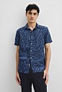 Short Sleeve Leaf Linen Shirt