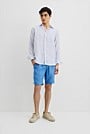 Long Sleeve Regular Fit Organically Grown Linen Stripe Shirt