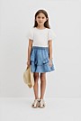 Cotton Frill Detail Mini Skirt