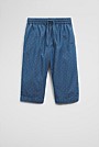 Cotton Chambray Wide Legging Pant