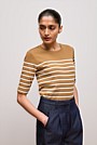 Cotton Stripe Half Sleeve T-shirt
