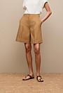 Cotton Blend Longline Pleat Short