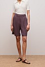 Linen Blend Longline Pleat Short