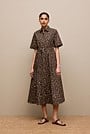Leopard Poplin Belted Dress