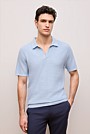 Cotton Linen Collared Knit Polo