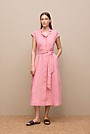 Linen Cap Sleeve Shirt Dress