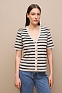 Stripe Rib Button Through Top