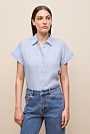 Delave Linen Cap Sleeve Shirt